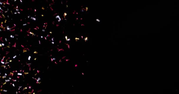 Confetti Isolated on Black Background — Stock Video