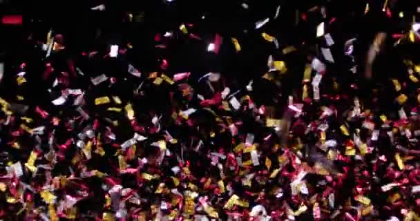 Confetti geïsoleerd op zwarte achtergrond — Stockvideo