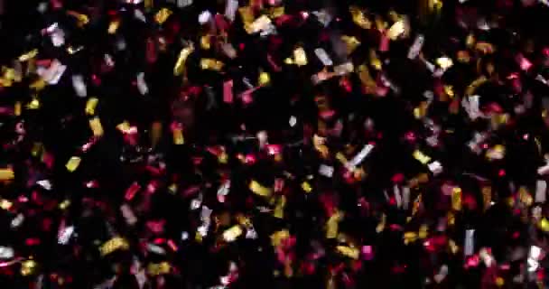 Confetti geïsoleerd op zwarte achtergrond — Stockvideo