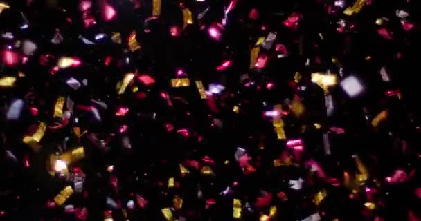 Confetti ізольовані на чорному тлі — стокове відео