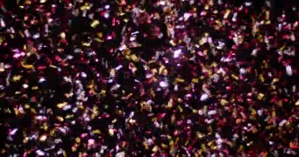 Confetti geïsoleerd op zwarte achtergrond — Stockvideo