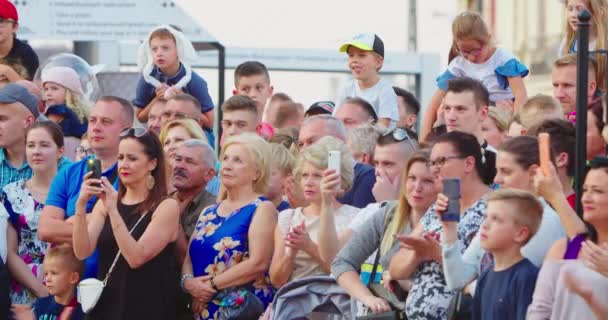 Crowd Watching an Event Outdoors — Stock Video