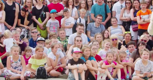 Crowd Watching an Event Outdoors — Stock Video