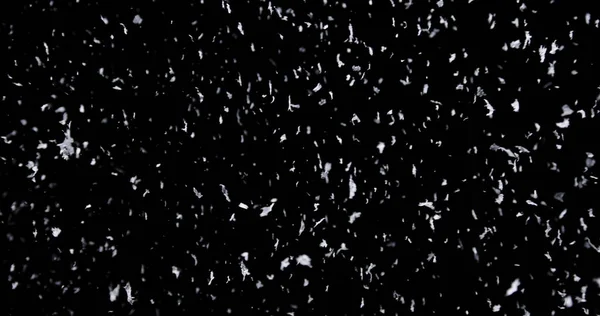 Caduta neve giù sullo sfondo nero — Foto Stock