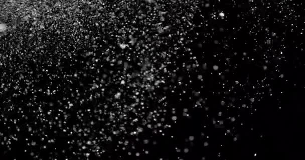 Deszcz śniegu pada w nocy — Wideo stockowe