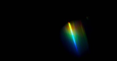 Çok Renkli Gökkuşağı Işığı Prism Gökkuşağı Işık Işıkları Siyah Arkaplanda