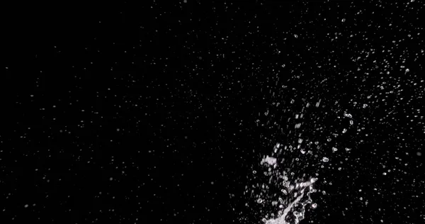Water Splattering Black Background — Stock Photo, Image