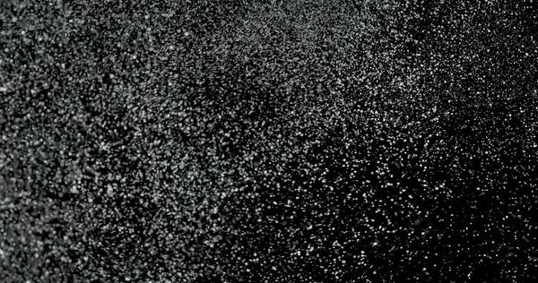 White Snowflakes Falling Sky Isolated Black Background — Stock Photo, Image