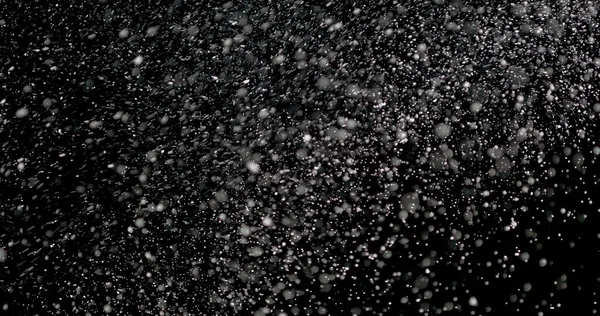 Płatki Śniegu Pływające Powietrzu Powoli Nocy Pokazuje Białe Cząstki Spadające — Zdjęcie stockowe