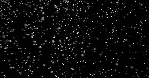 Snowstorm Night Shows White Particles Falling Sky Slowly Isolated Black — Stock Photo, Image