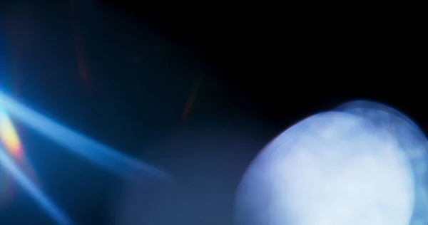 Blue Light Flare Prisma Regnbåge Ljus Nötter Overlay Svart Bakgrund — Stockfoto