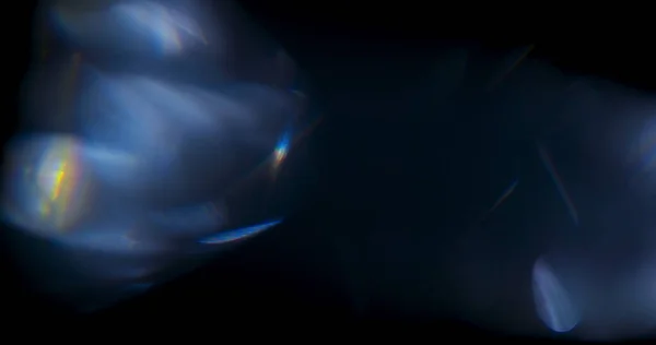 Prisma Arco Iris Luz Bengalas Superposición Sobre Fondo Negro — Foto de Stock