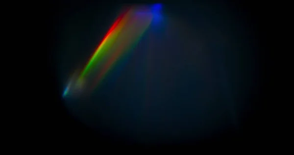 Gökkuşağı Prism Işığı Prism Prism Gökkuşağı Işık Işıkları Siyah Arkaplanda - Stok İmaj
