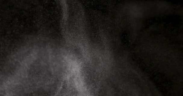 Pulver isolerad på svart bakgrund — Stockvideo
