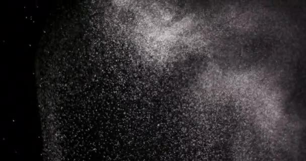 Pulver isoleret på sort baggrund – Stock-video