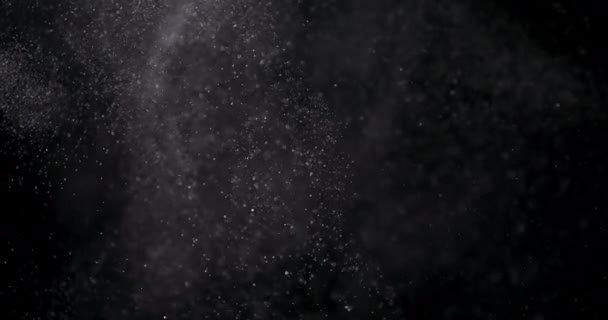 Порошок изолирован на черном фоне — стоковое видео