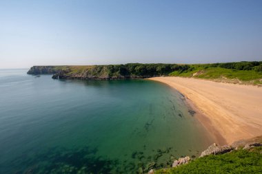 Barafundle Bay beach in Pembrokeshire, South Wales, UK clipart