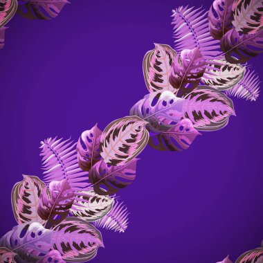 Tropikal yapraklarla kusursuz bir arkaplan