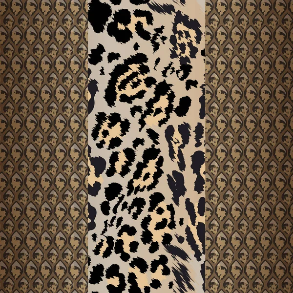 Motif Sans Couture Avec Taches Jaguar Peau Serpent — Image vectorielle