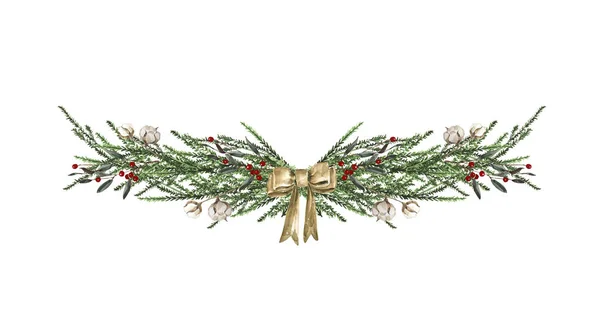 Рождественский Дизайн Элементов Цветочные Гирлянды — стоковое фото