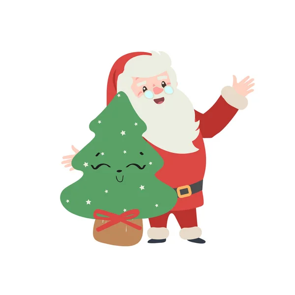 Zestaw Boże Narodzenie Santa Claus Ilustracja Wektorowa Merry Christmas Design — Wektor stockowy