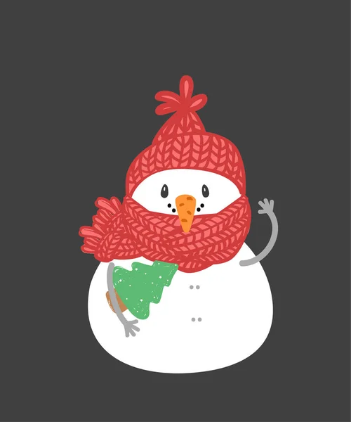 冬の休日の雪だるま 別の衣装で陽気な雪だるま 雪だるまシェフ 魔術師 キャンディと雪だるま — ストックベクタ
