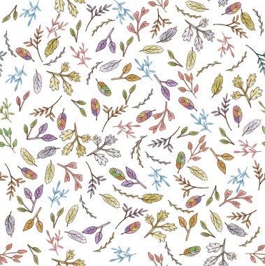 Sevimli çizgi suluboya orman. El güzel çiçek Dikişsiz desen baskı ve kart yapımı için mükemmel boyalı. İllüstrasyon