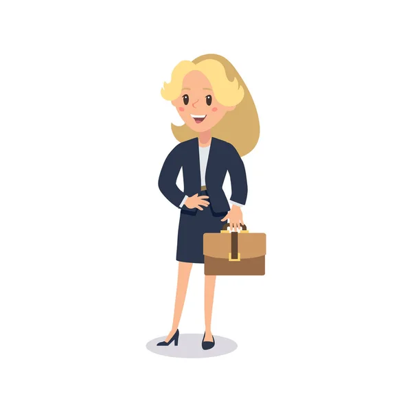Personaje Mujer Negocios Personaje Animado Jovencita Constructora Personajes Distintas Posturas — Vector de stock