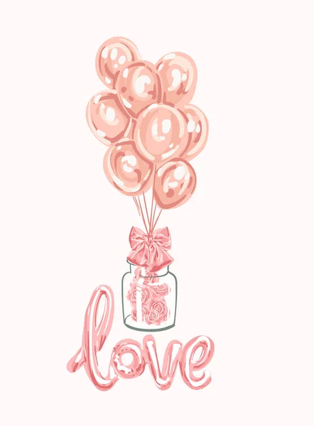 Zestaw Różowy Biały Przezroczysty Balon Izolowany Powietrzu Dekoracje Imprezowe Urodziny — Wektor stockowy