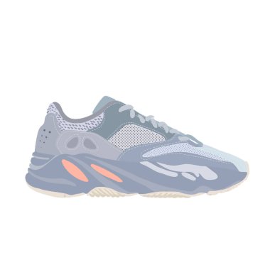 Adidas Yeezy Boost 700 atalet Sneaker ayakkabı. Consept. Düz tasarım. Vektör çizim. Spor ayakkabı düz stil içinde. Spor ayakkabı yan görünüm. Moda spor ayakkabı.