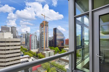 Seattle cityscape daire balkon nefes kesen manzarası. Kuzeybatı, ABD