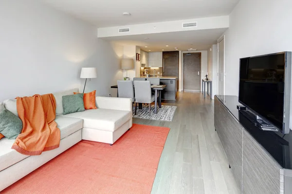 Hedendaags Appartement Design Met Open Vloerplan Seattle Noordwesten Verenigde Staten — Stockfoto