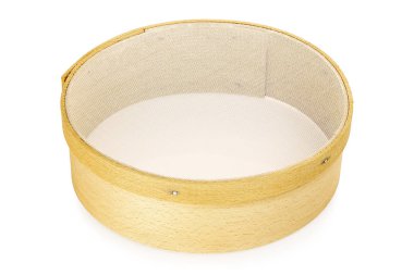 beyaz izole tek ahşap elek