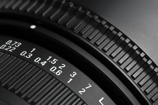 Mesafe Göstergesi Dijital Slr Zoom Lens Ile Odaklama Halkası — Stok fotoğraf