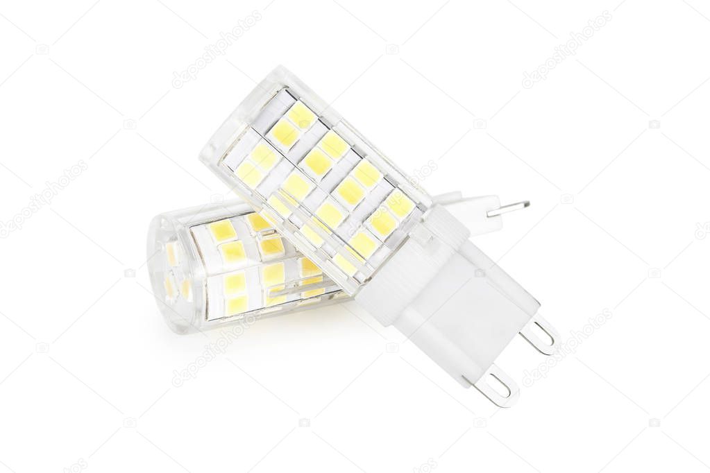 led lamps isolated on white