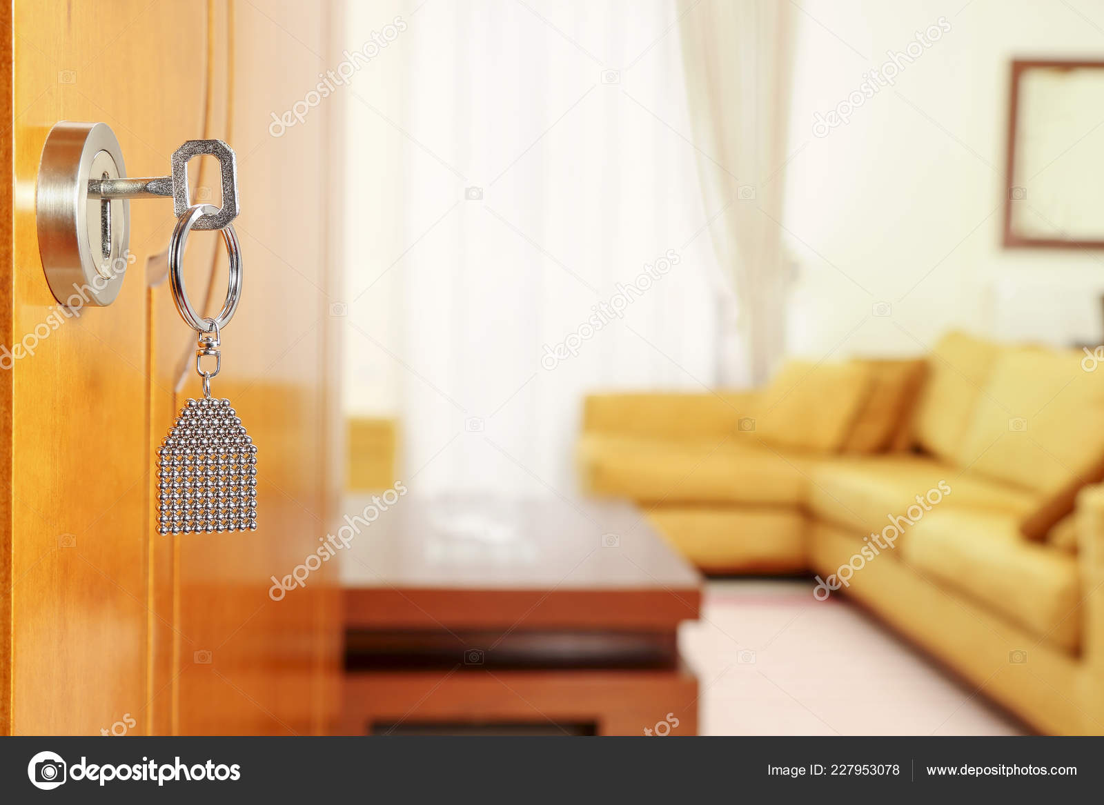 Open Door Key Keyhole Living Room Background Stock Photo Image By C Costasz 227953078