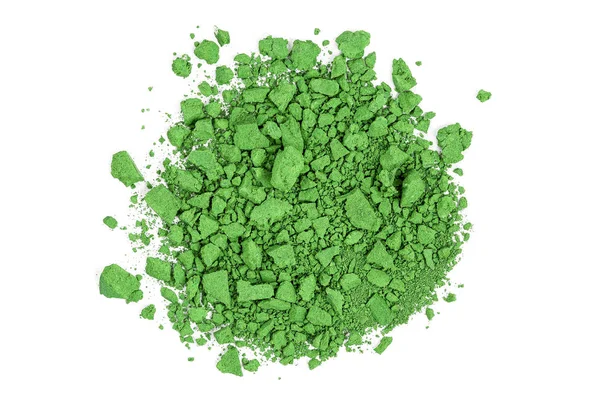 Closeup Crushed Green Watercolor Paint Isolated — Stock Photo, Image