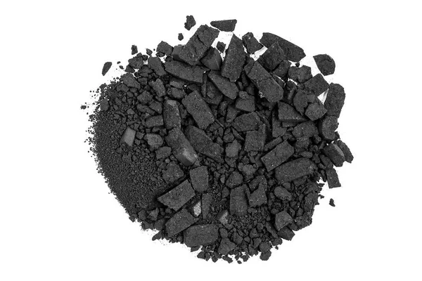 Closeup Crushed Black Watercolor Paint Isolated — Stock Photo, Image