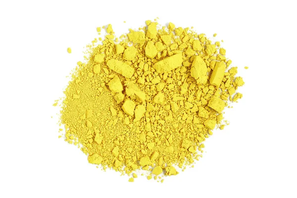 Closeup Crushed Yellow Watercolor Paint Isolated — Stock Photo, Image
