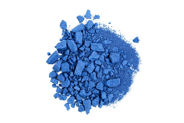 Closeup Crushed Blue Watercolor Paint Isolated — Stock Photo, Image