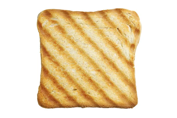 Fetta Pane Tostato Isolato Bianco — Foto Stock