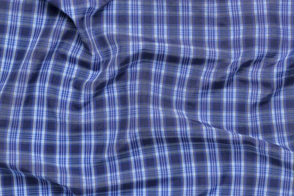 Blue Checkered Fabric Closeup Backgrounds — Stock Photo, Image