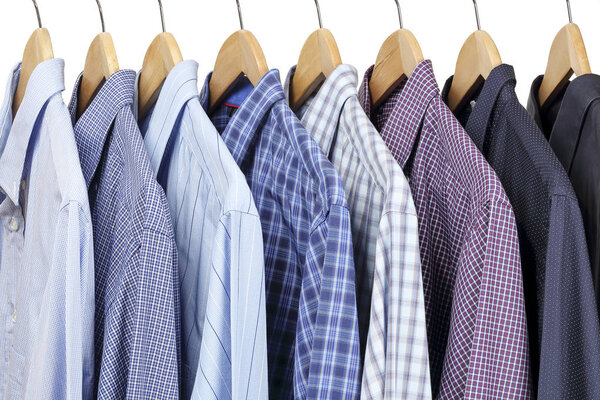 collection of shirts on hangers, men s fashion