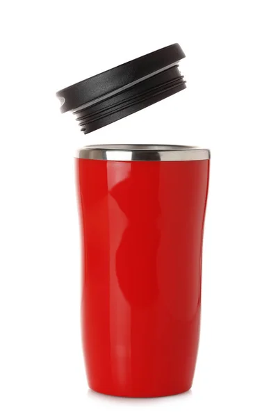 Tazza thermos rosso — Foto Stock