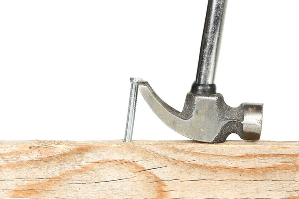 Removing Nail Wood Hammer — Stock Photo, Image