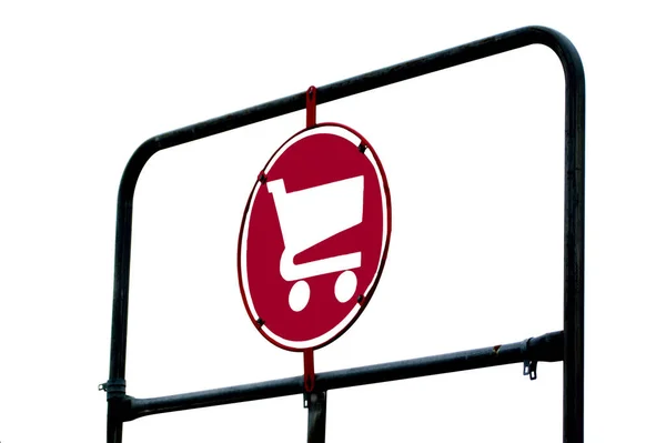 Grocery Cart Sign Rack — Stock Photo, Image