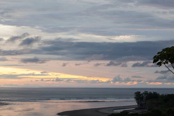 Mírové Pohled Obzoru Táhnoucí Přes Tichý Oceán Costa Rica Jako — Stock fotografie