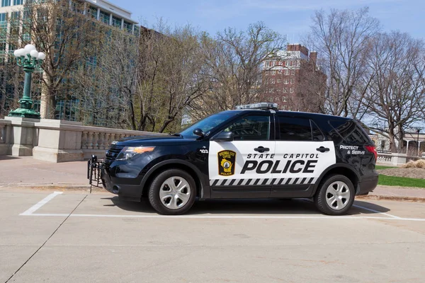 Madison Wisconsin Maja 2014 Czarno Białe Wisconsin State Capitol Policji — Zdjęcie stockowe