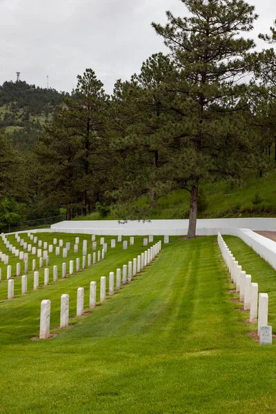 Hot Springs South Dakota June 2014 Rows Soldiers White Headstones — Stock Photo, Image