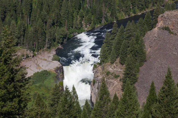 Lower Mesa Falls Idaho Mesa Falls Scenic Byway Bright Sunny — Stock Photo, Image